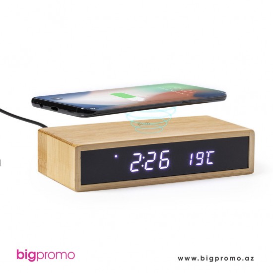 Bambuk Saat və Wireless charger KOD7320